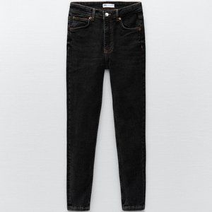 Zara Vintage High Waist Skinny Jeans in Black/Blue, size 6